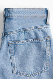 Women's High Waist Light Wash Frayed Denim Shorts