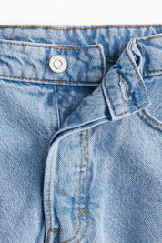 Women's High Waist Light Wash Frayed Denim Shorts