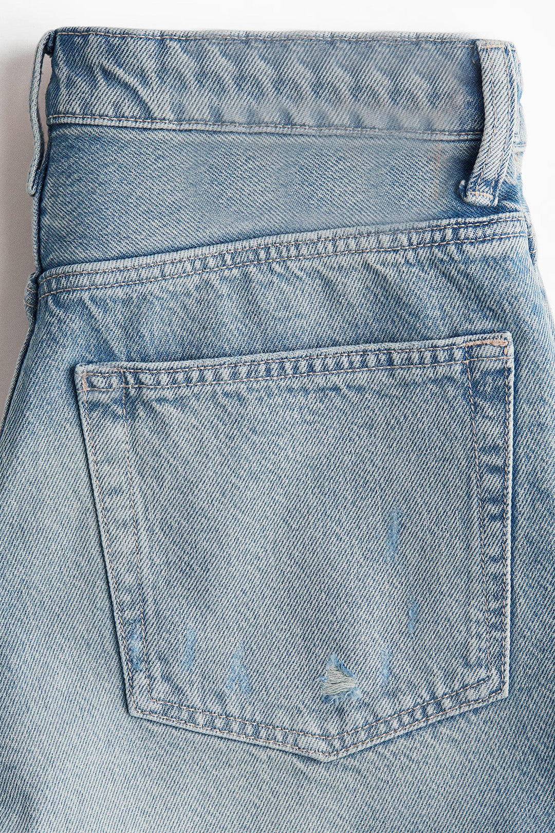 Women's Low Rise Distressed Light Wash Denim Shorts