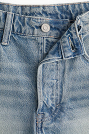 Women's Low Rise Distressed Light Wash Denim Shorts