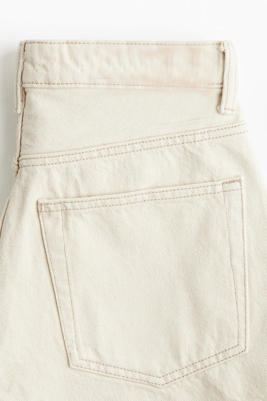Women's Cream Denim Mini Co-Ord Shorts Set