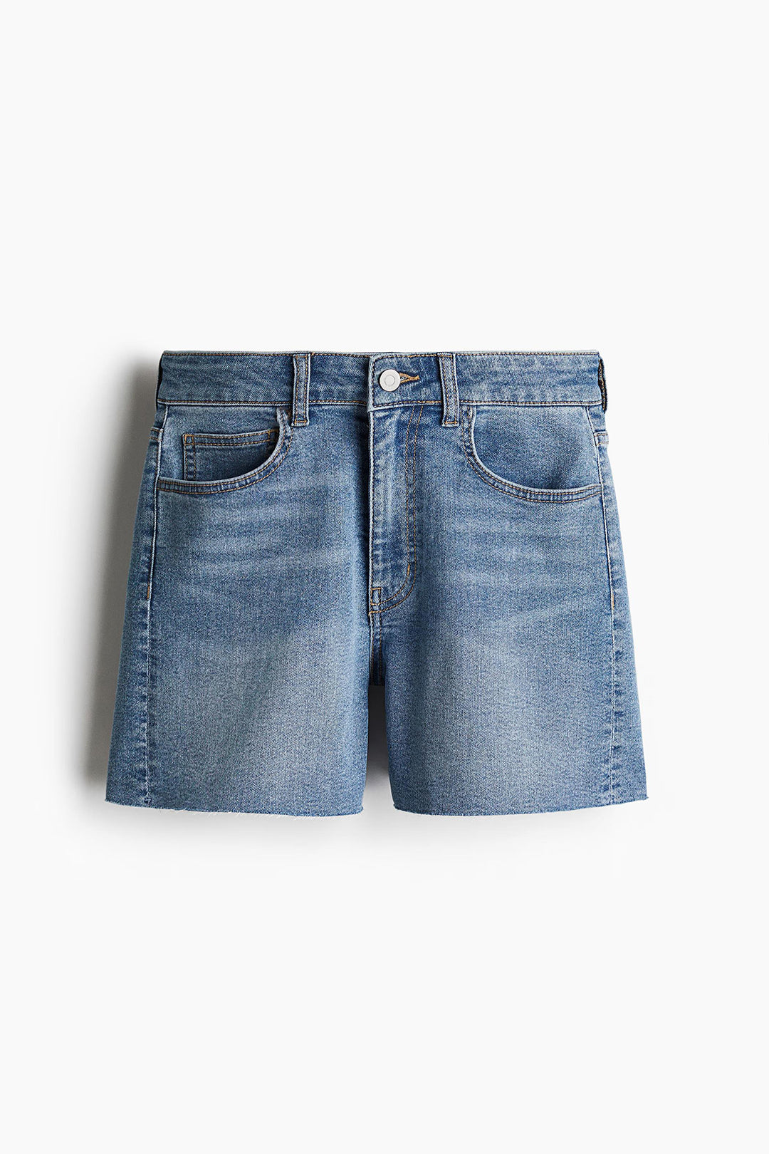 Women's Mid Wash High Waist Classic Denim Shorts