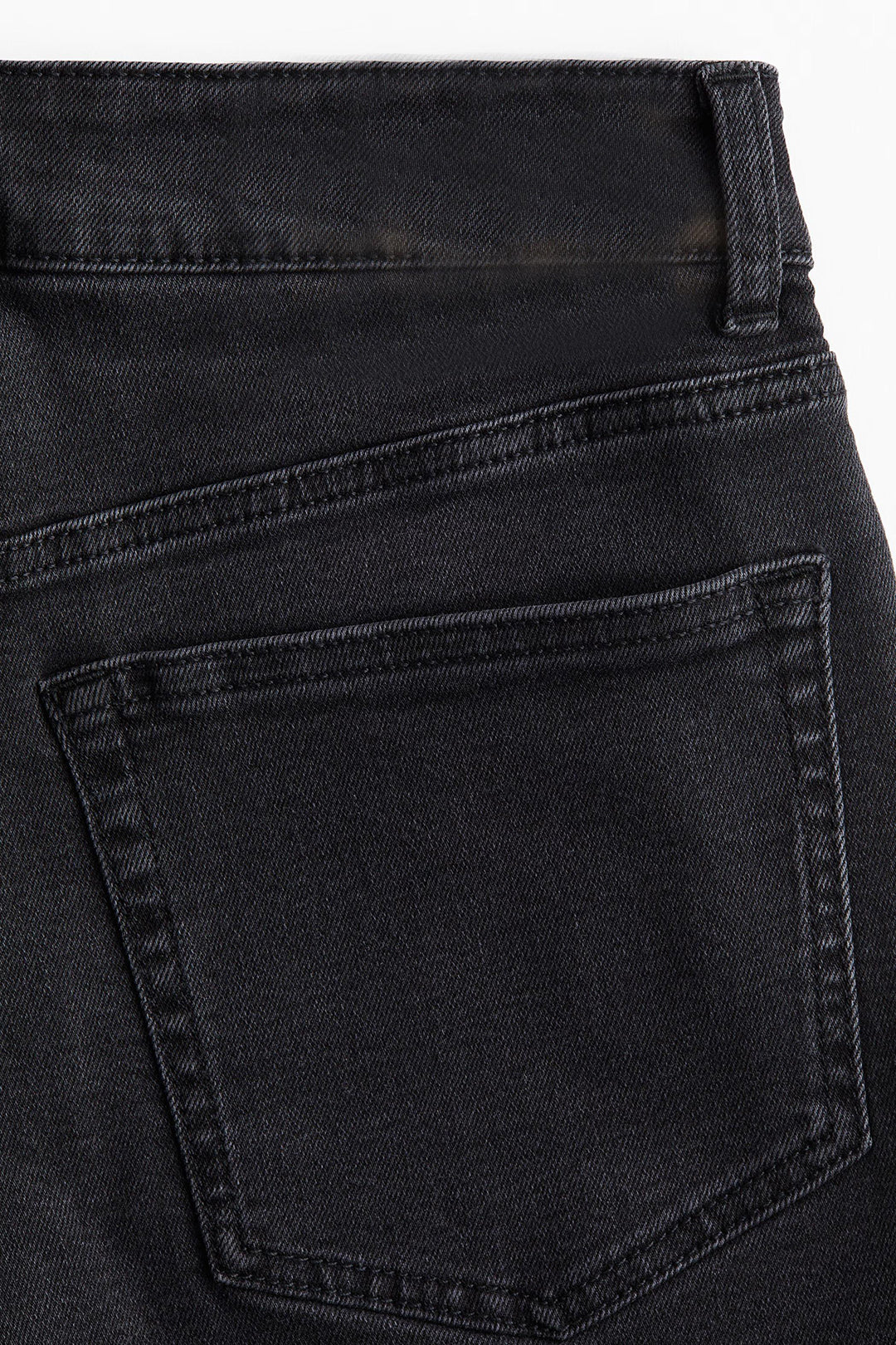 Women's Black High Waist Washed Denim Mini Shorts