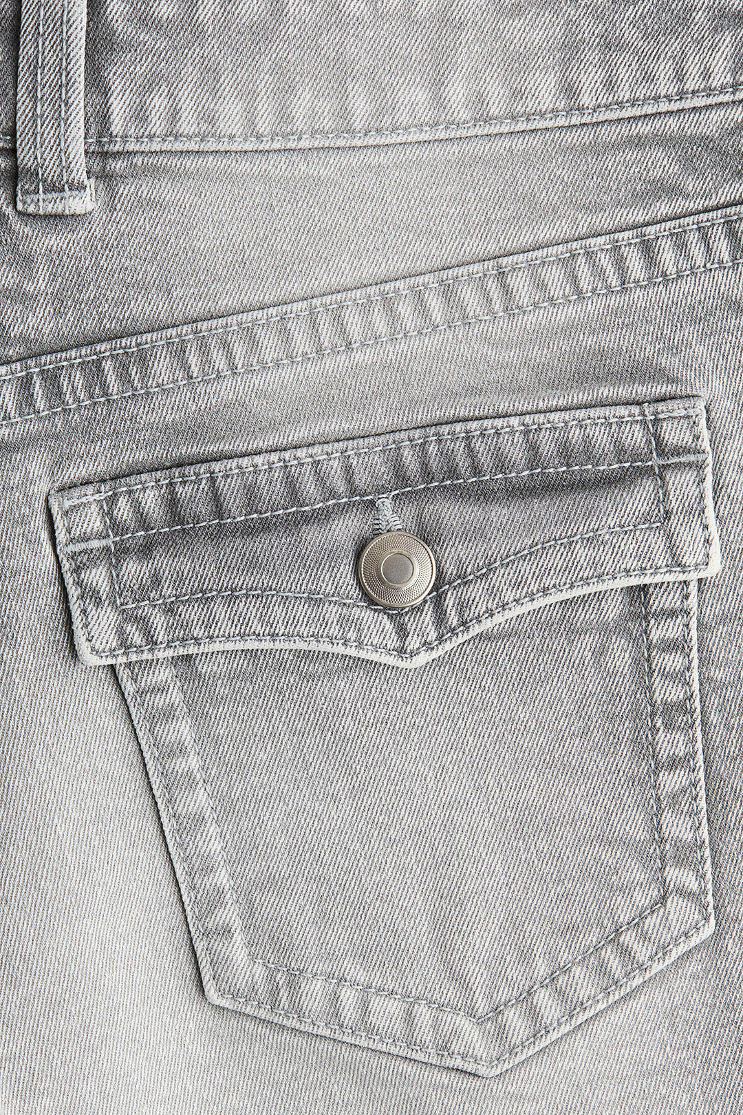 Women's Grey Washed High Waist Denim Mini Shorts