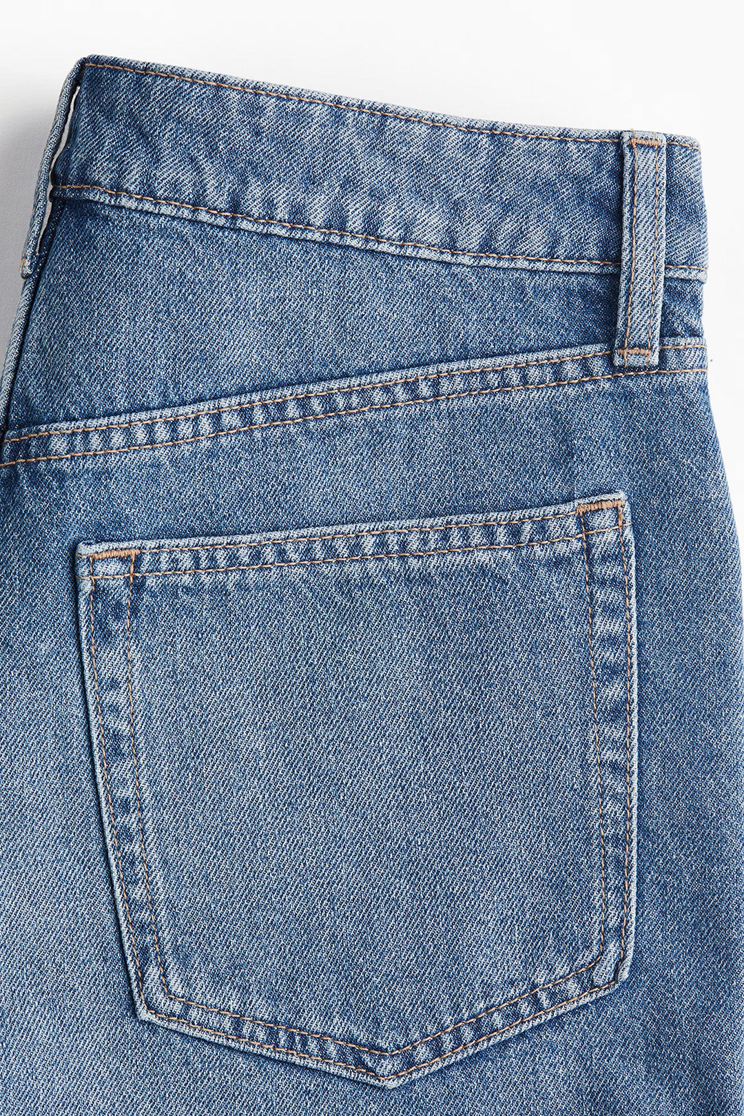 Women's Mid Blue High Waist Cuffed Denim Shorts