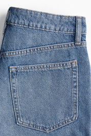 Women's Black High Waist Cuffed Denim Shorts