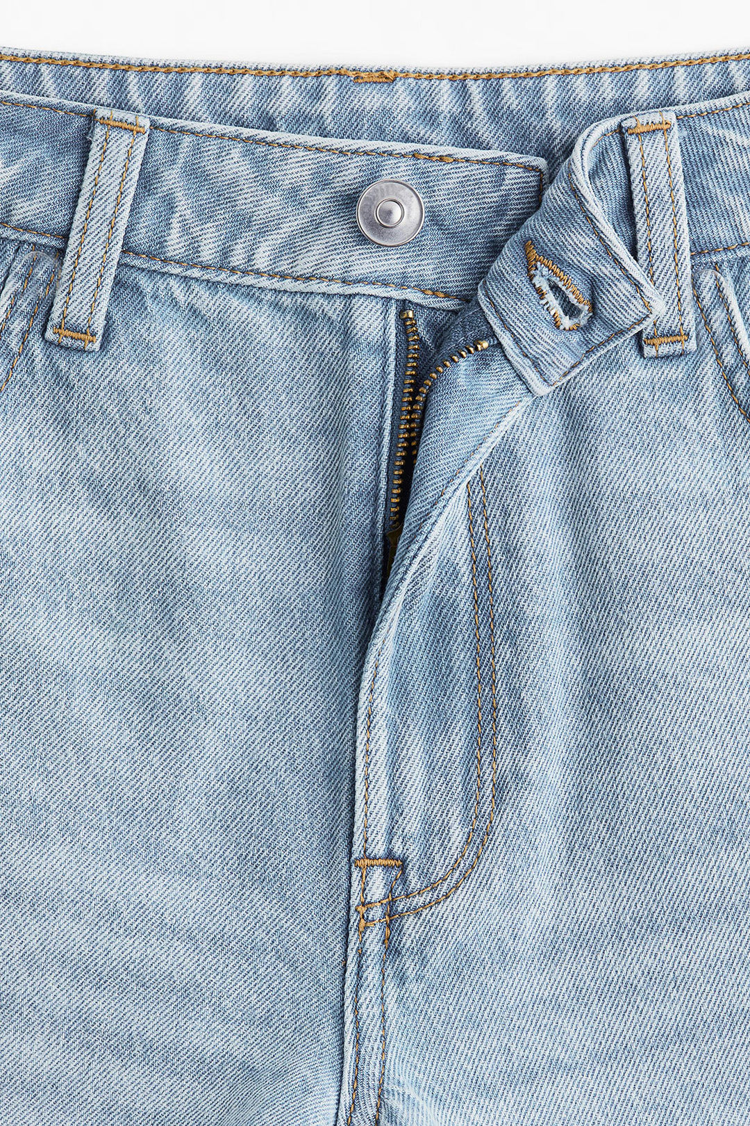 Women's High Waist Light Blue Longer Denim Shorts