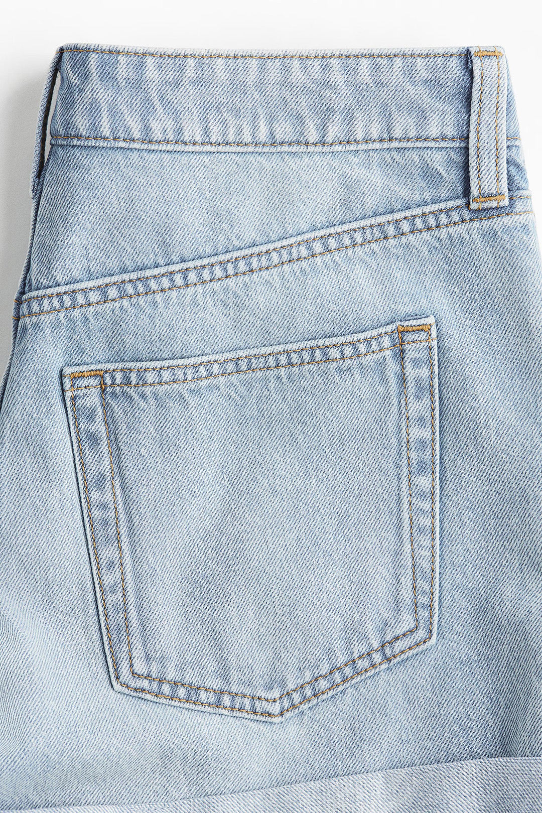 Women's High Waist Light Blue Longer Denim Shorts