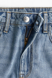 Women's Light Blue Cuffed Casual Denim Mini Shorts