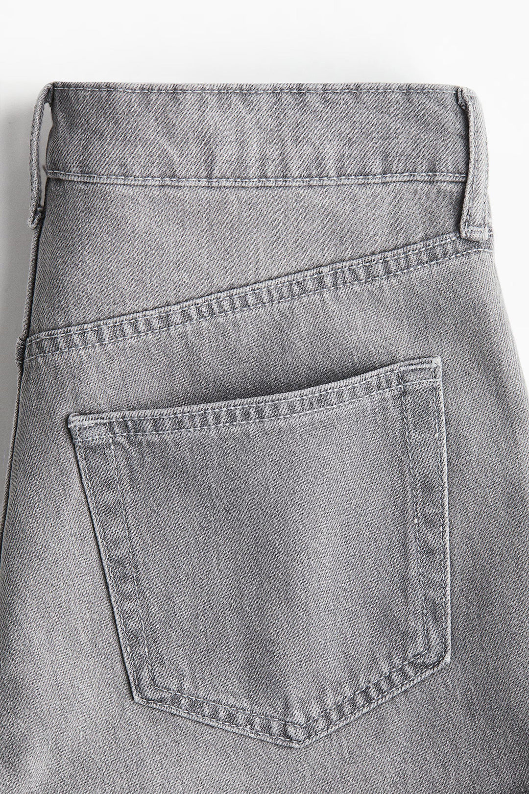 Women's Grey Washed High Waist Cuffed Denim Shorts
