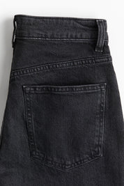Women's Black High Waist Denim Shorts