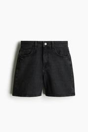 Women's Black High Waist Denim Shorts