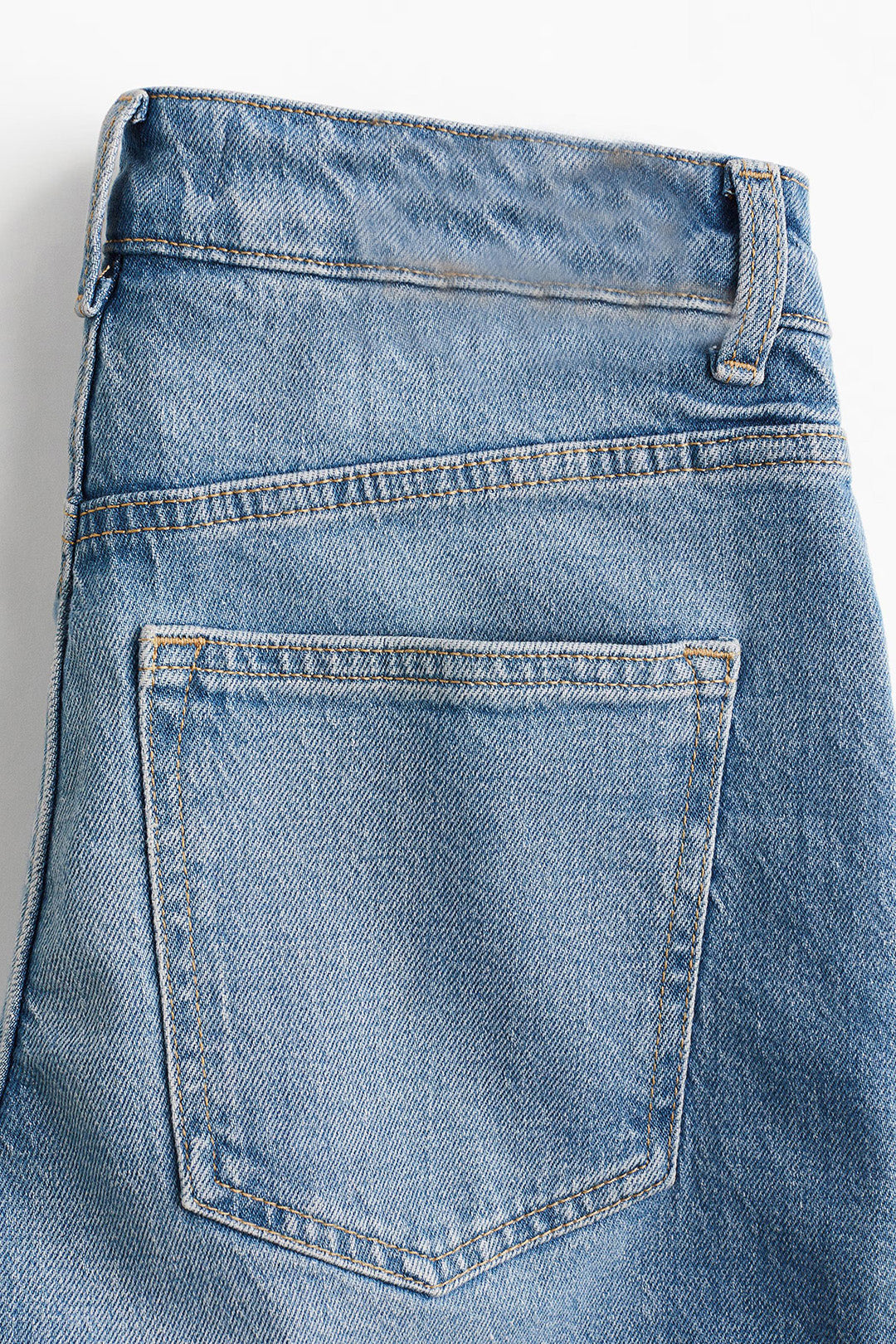 Women's High Waist Light Blue Mid Length Denim Shorts