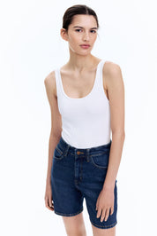 Women's Dark Blue High Waist Loose Fit Denim Shorts