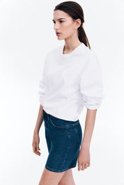 Women's Dark Blue High Waist Loose Fit Denim Shorts