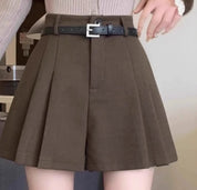 Women's High Waist Pleated Tailored Shorts Dark Mauve