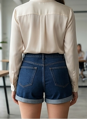 Dark Wash High-Rise Denim Shorts