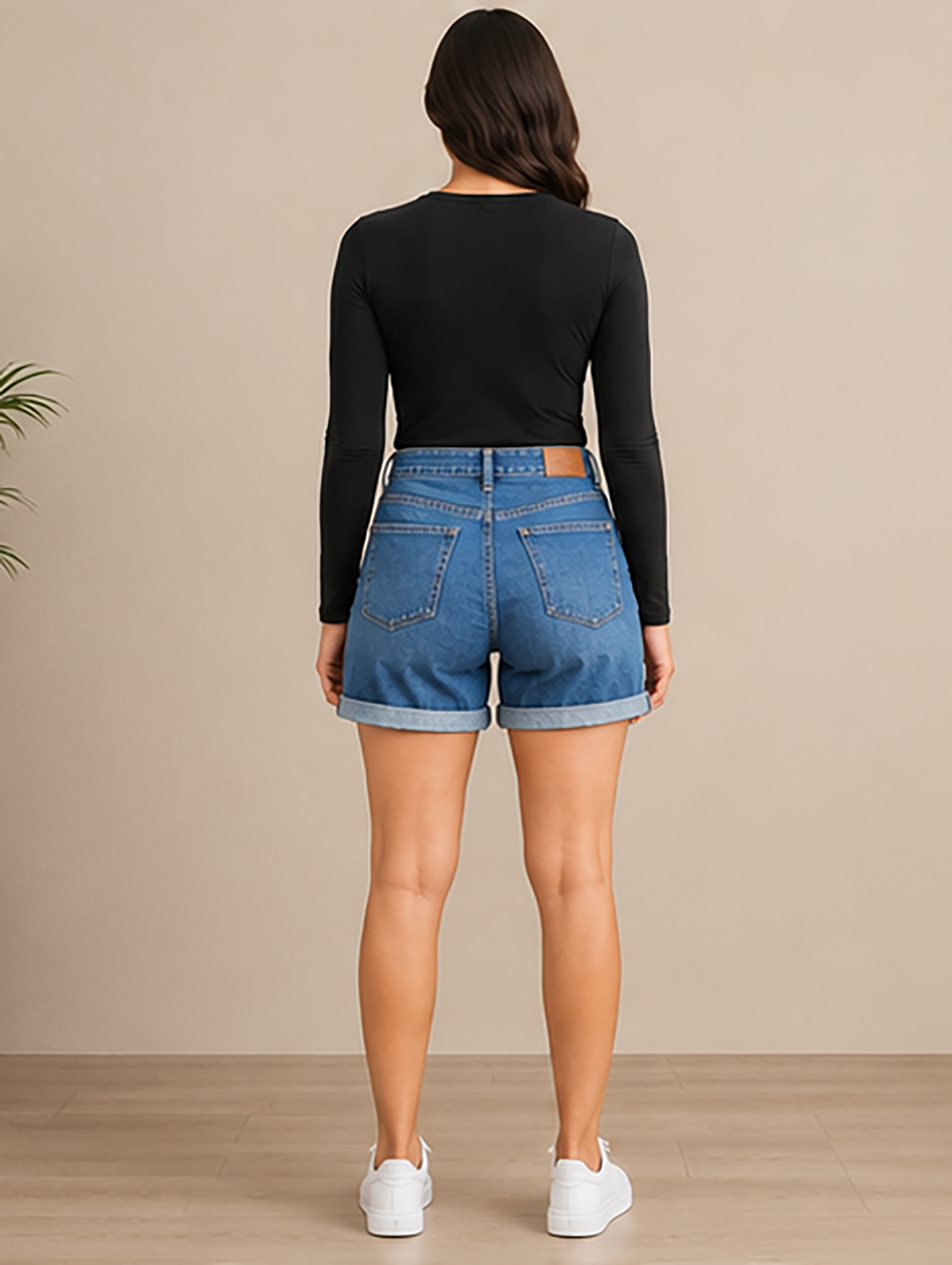 Medium Wash Blue Denim Shorts