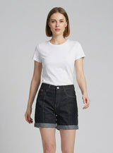 Raw Denim Contrast Stitch Shorts
