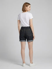 Raw Denim Contrast Stitch Shorts