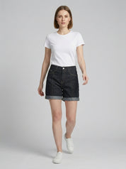Raw Denim Contrast Stitch Shorts