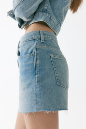 Light Wash Denim Jacket & Shorts
