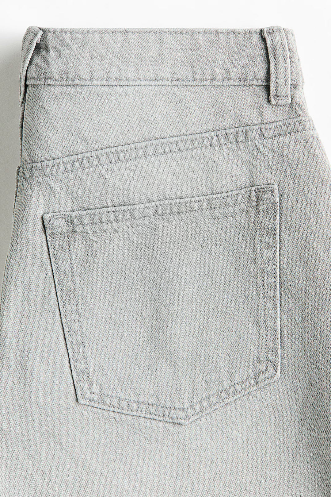 Grey Raw Hem Denim Shorts
