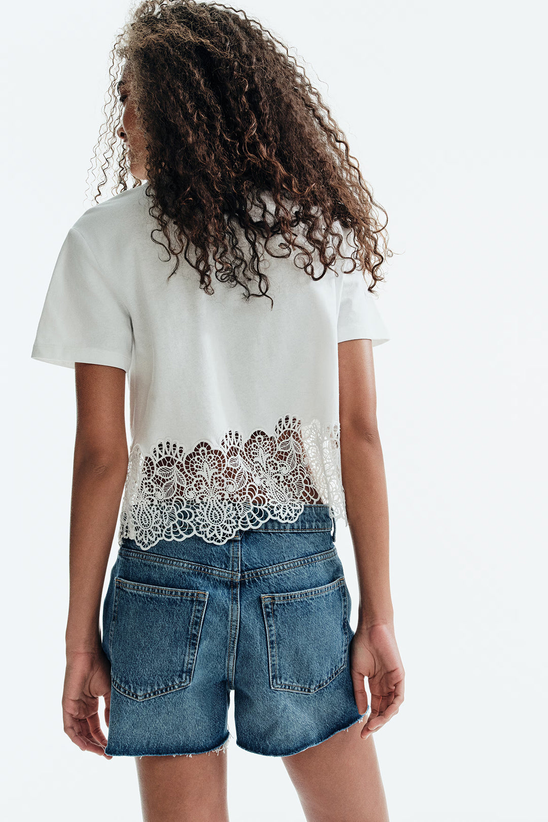 Denim Mini Skirt Raw Hem
