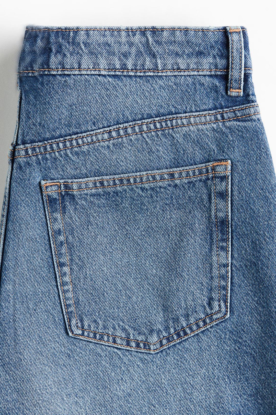 Denim Mini Skirt Raw Hem