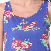 KOTTY Casual Sleeveless Floral Print Women Blue Top 