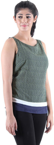 KOTTY Party Sleeveless Printed, Solid Women Multicolor Top 