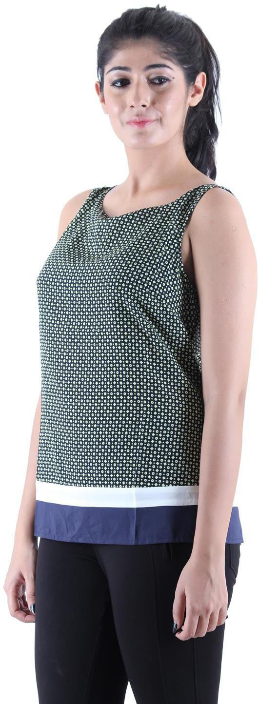 KOTTY Party Sleeveless Printed, Solid Women Multicolor Top 