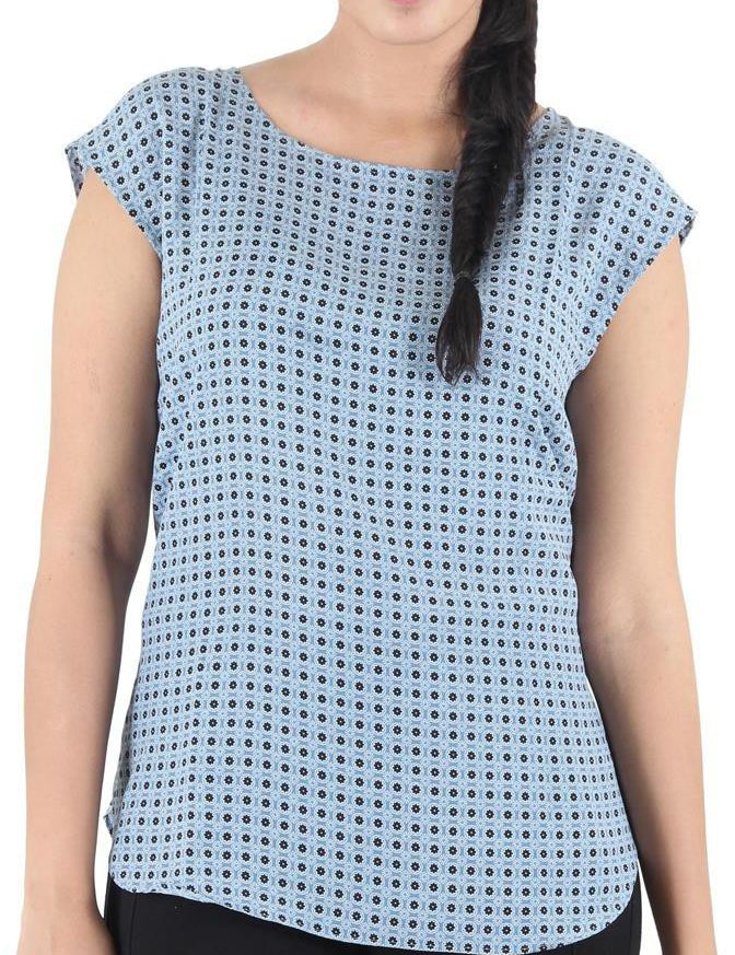 KOTTY Party Cap Sleeve Printed Women Multicolor Top 