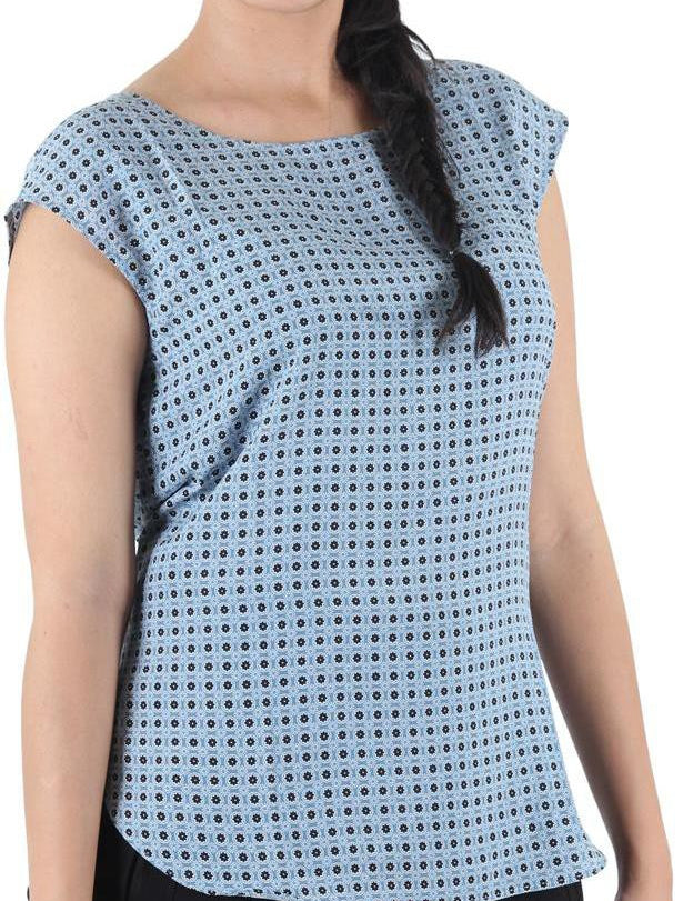KOTTY Party Cap Sleeve Printed Women Multicolor Top 
