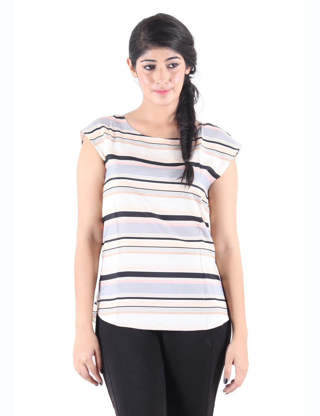 KOTTY Party Sleeveless Printed, Solid Women Multicolor Top 
