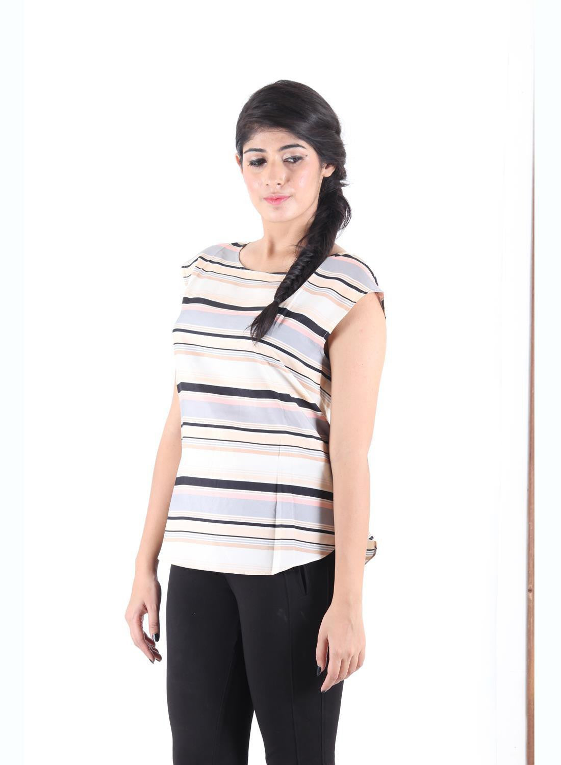 KOTTY Party Sleeveless Printed, Solid Women Multicolor Top 