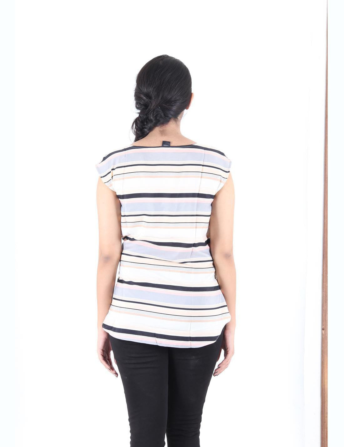 KOTTY Party Sleeveless Printed, Solid Women Multicolor Top 