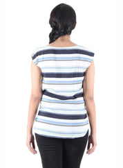 KOTTY Party Sleeveless Self Design Women Black Top 