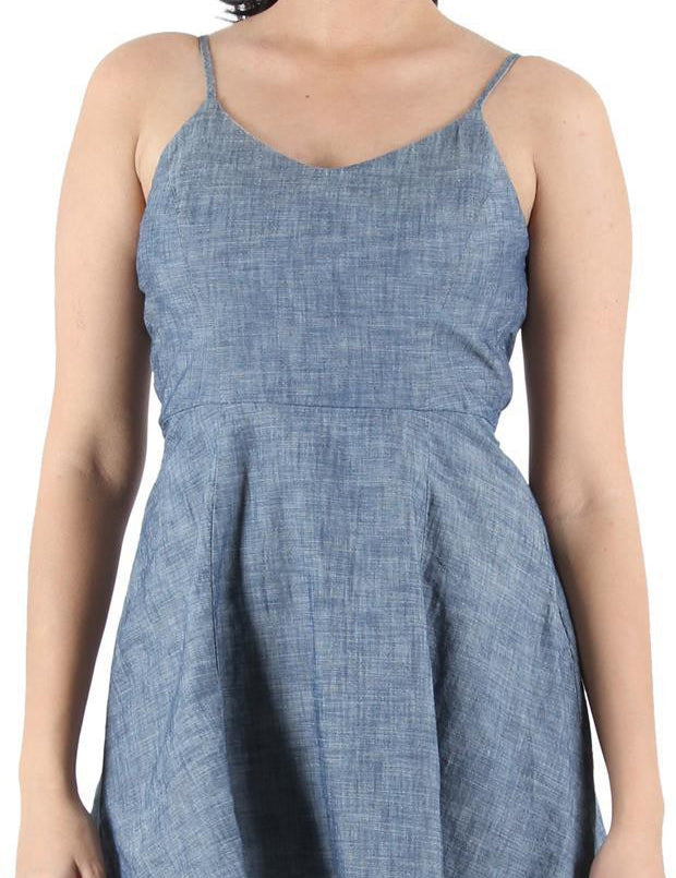 KOTTY Party Sleeveless Self Design Women Blue Top 