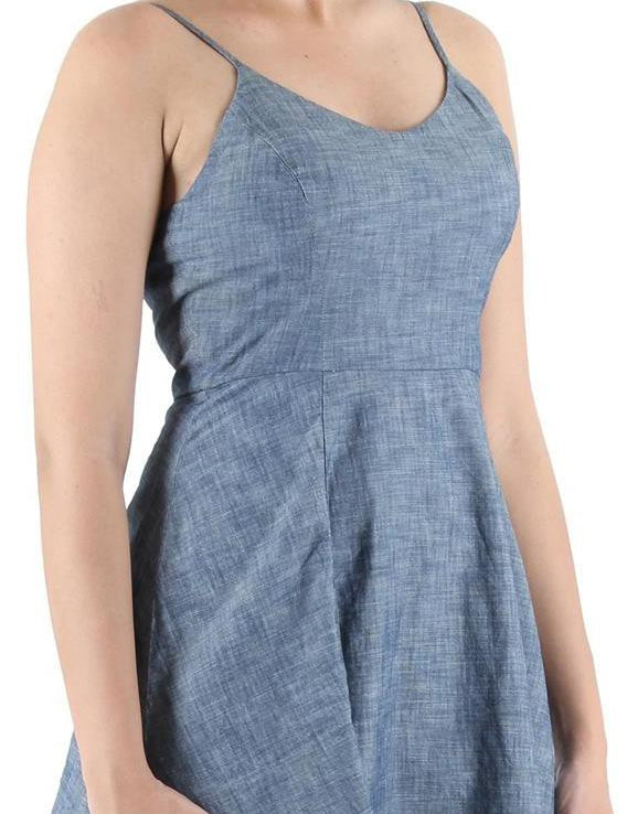 KOTTY Party Sleeveless Self Design Women Blue Top 