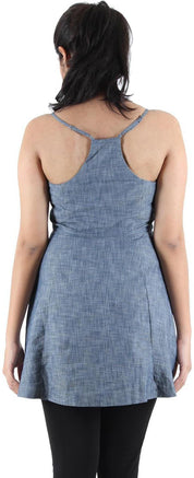 KOTTY Party Sleeveless Self Design Women Blue Top 