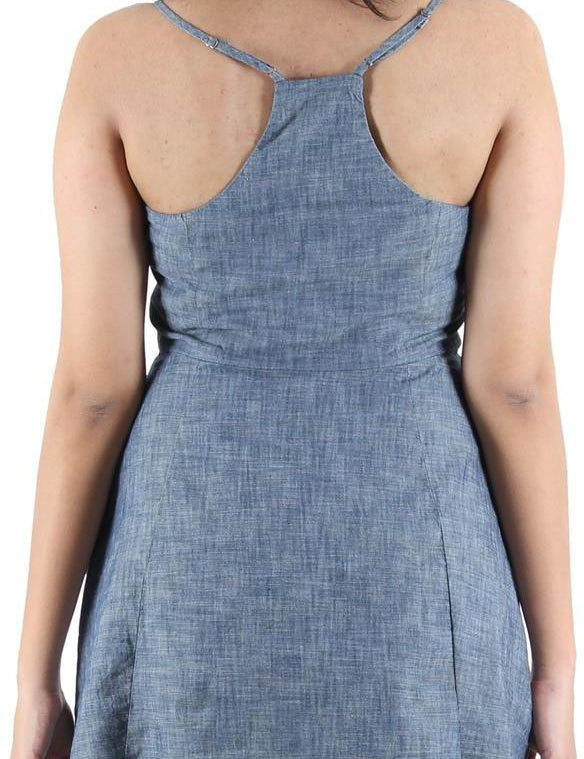 KOTTY Party Sleeveless Self Design Women Blue Top 