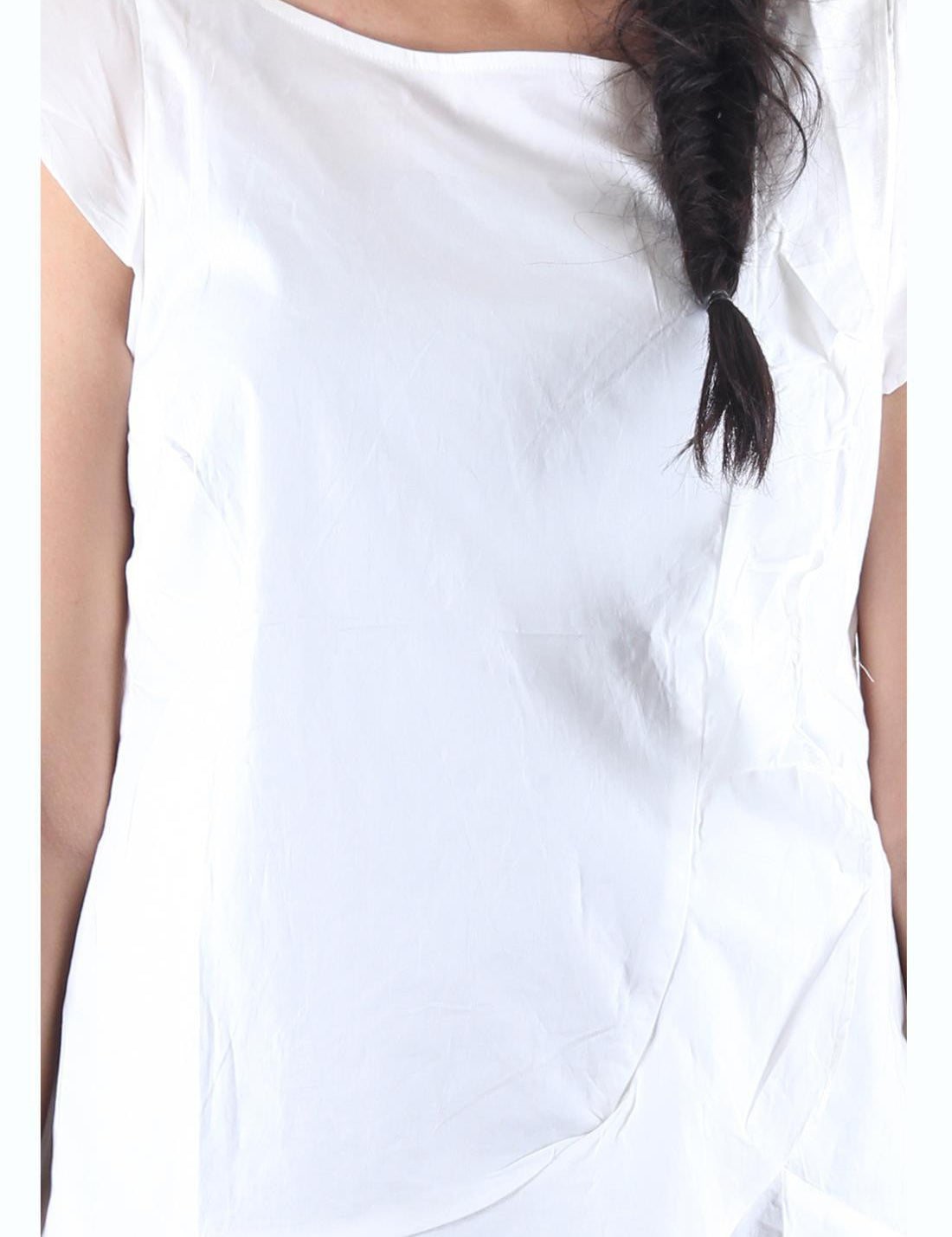 KOTTY Party Sleeveless Self Design Women White Top 