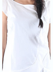 KOTTY Party Sleeveless Self Design Women White Top 