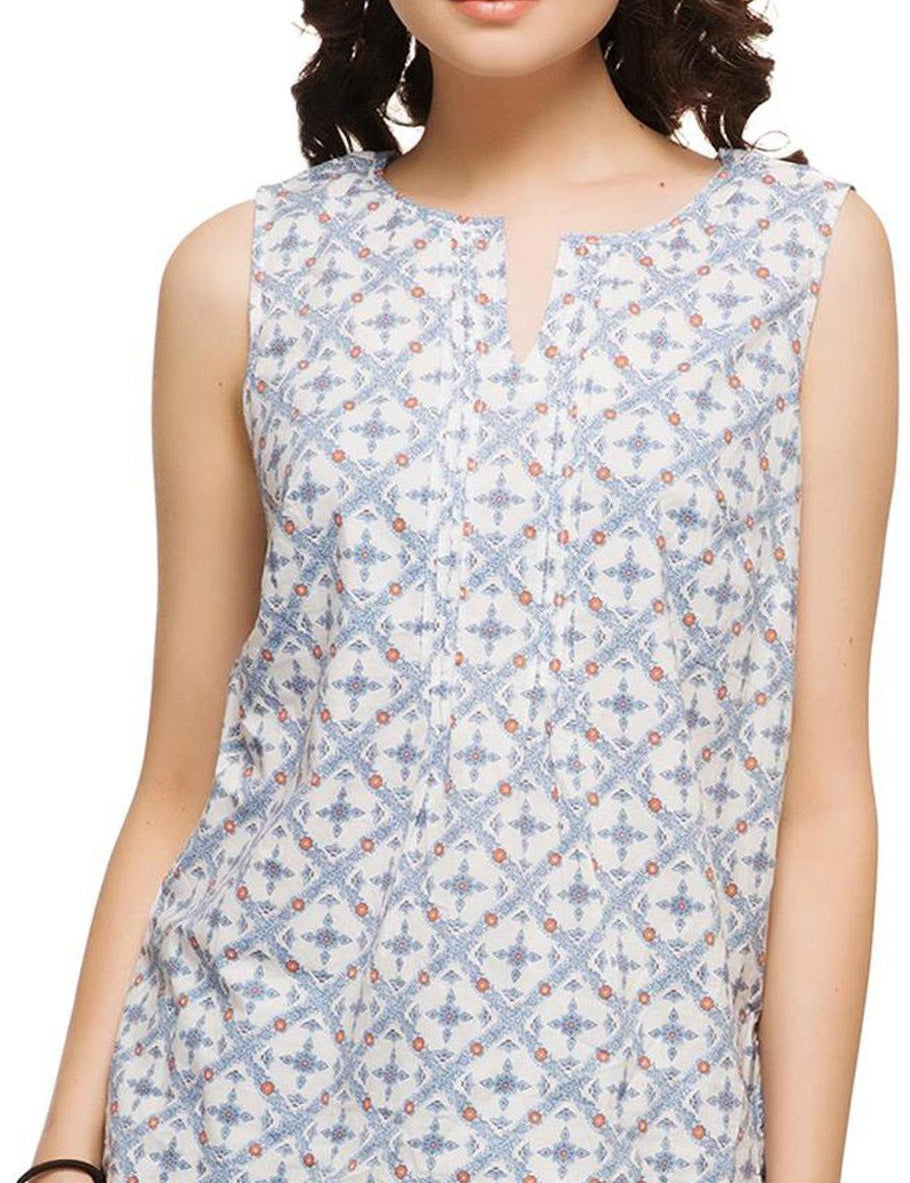 KOTTY Casual Sleeveless Printed Women Multicolor Top 