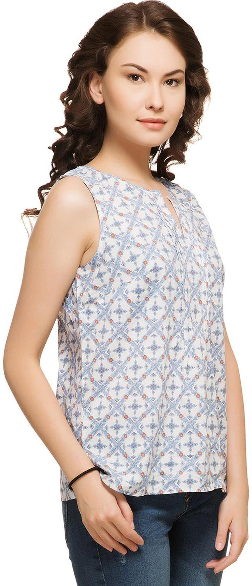 KOTTY Casual Sleeveless Printed Women Multicolor Top 