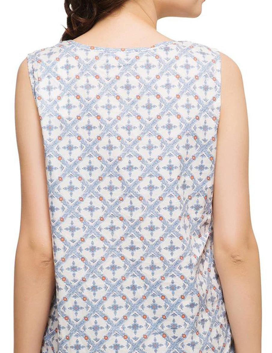 KOTTY Casual Sleeveless Printed Women Multicolor Top 