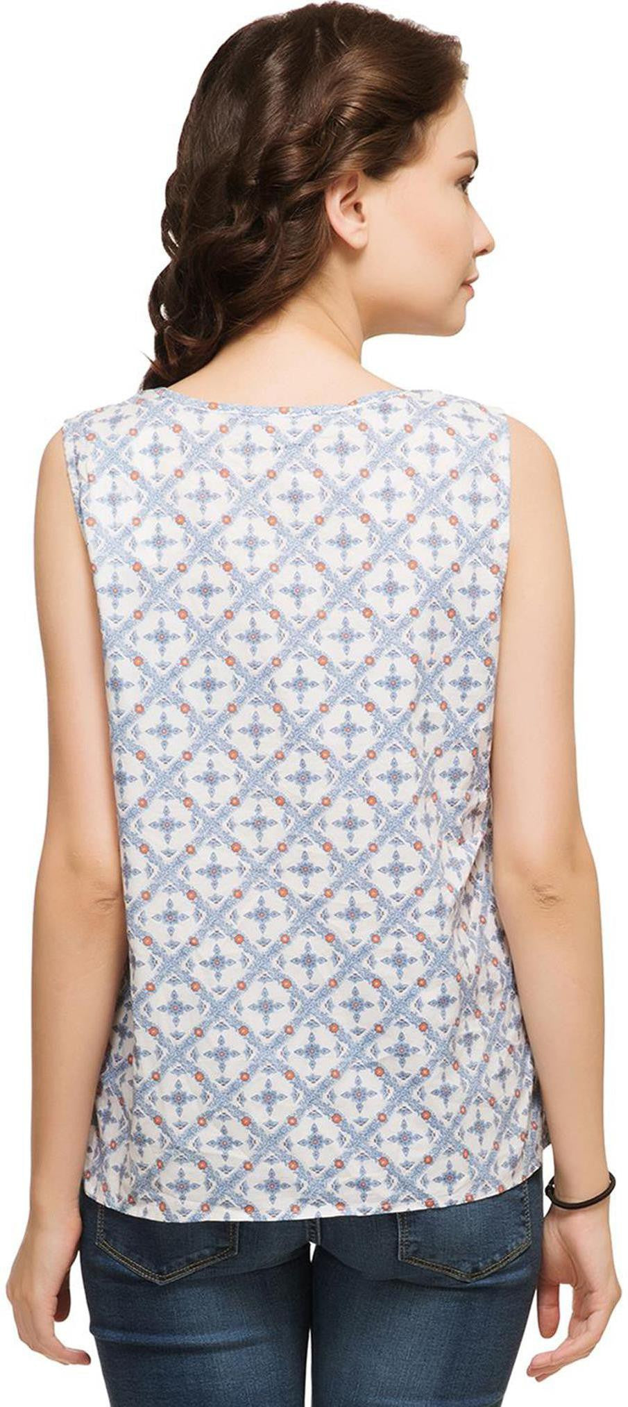 KOTTY Casual Sleeveless Printed Women Multicolor Top 