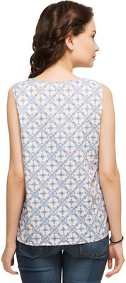 KOTTY Casual Sleeveless Printed Women Multicolor Top 