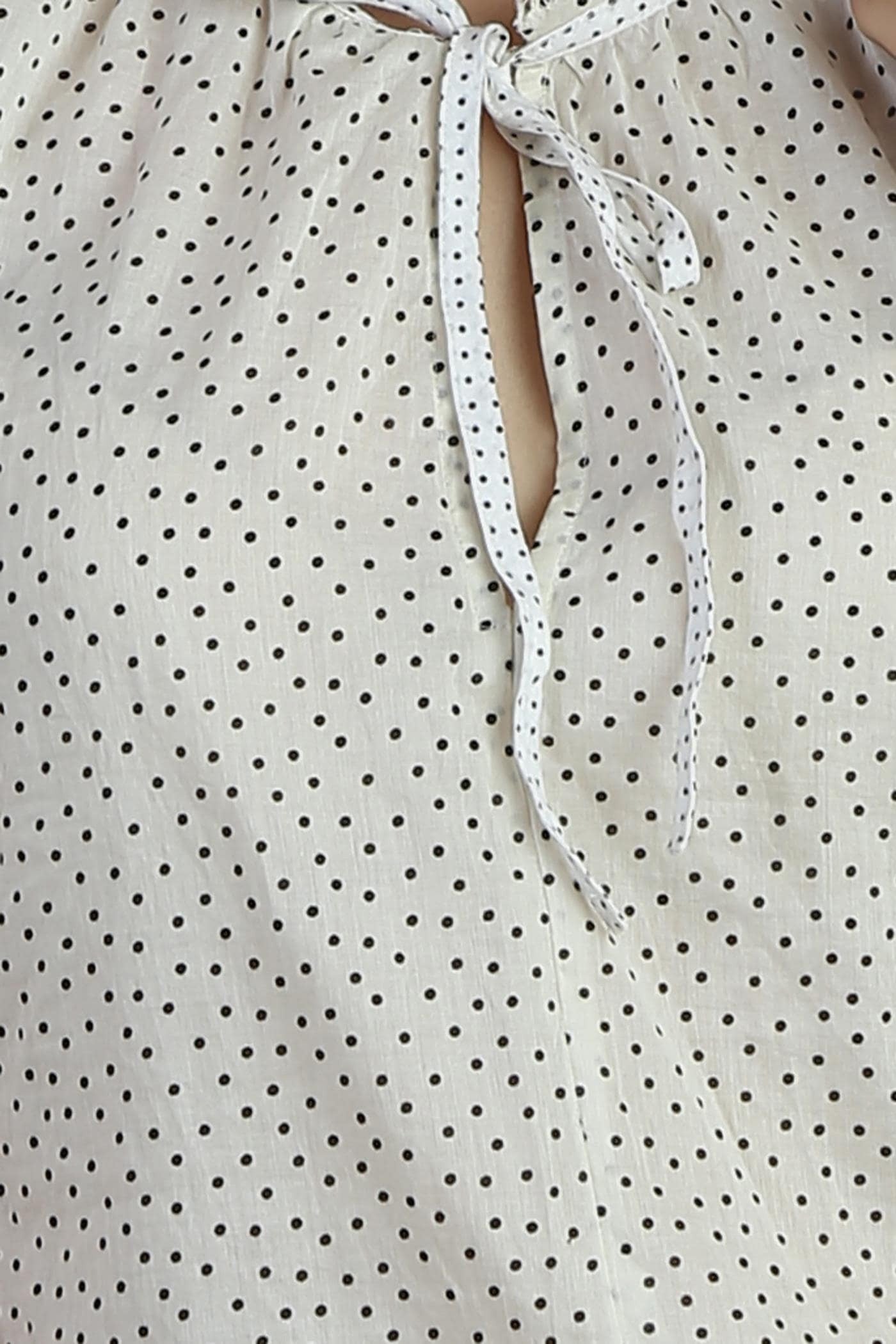 KOTTY Casual No Sleeve Polka Print Women Multicolor Top 